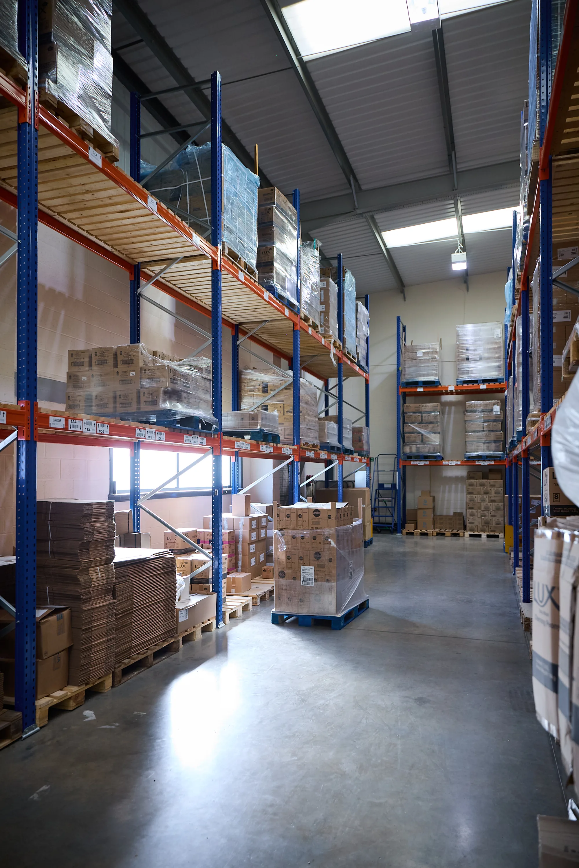 Pallet racking in World Products' pharma-grade fulfilment warehouse